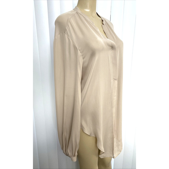 Dorothee Schumacher Twist Blouse Top Long Sleeve Silk Button Tie Button 4 L - Picture 5 of 9
